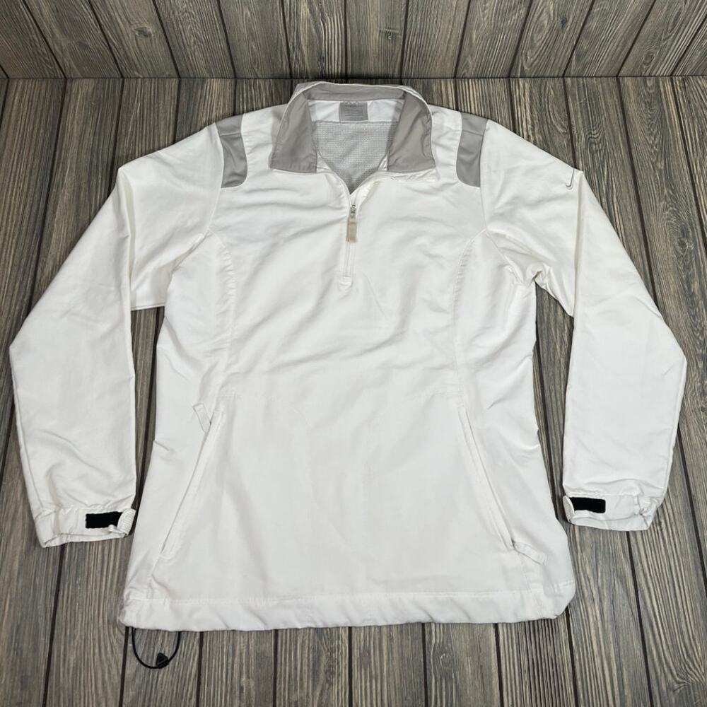 Nike Golf Women White 1/4 Zip Windbreaker Jacket Lightweight‎ Sz M Athleisure
